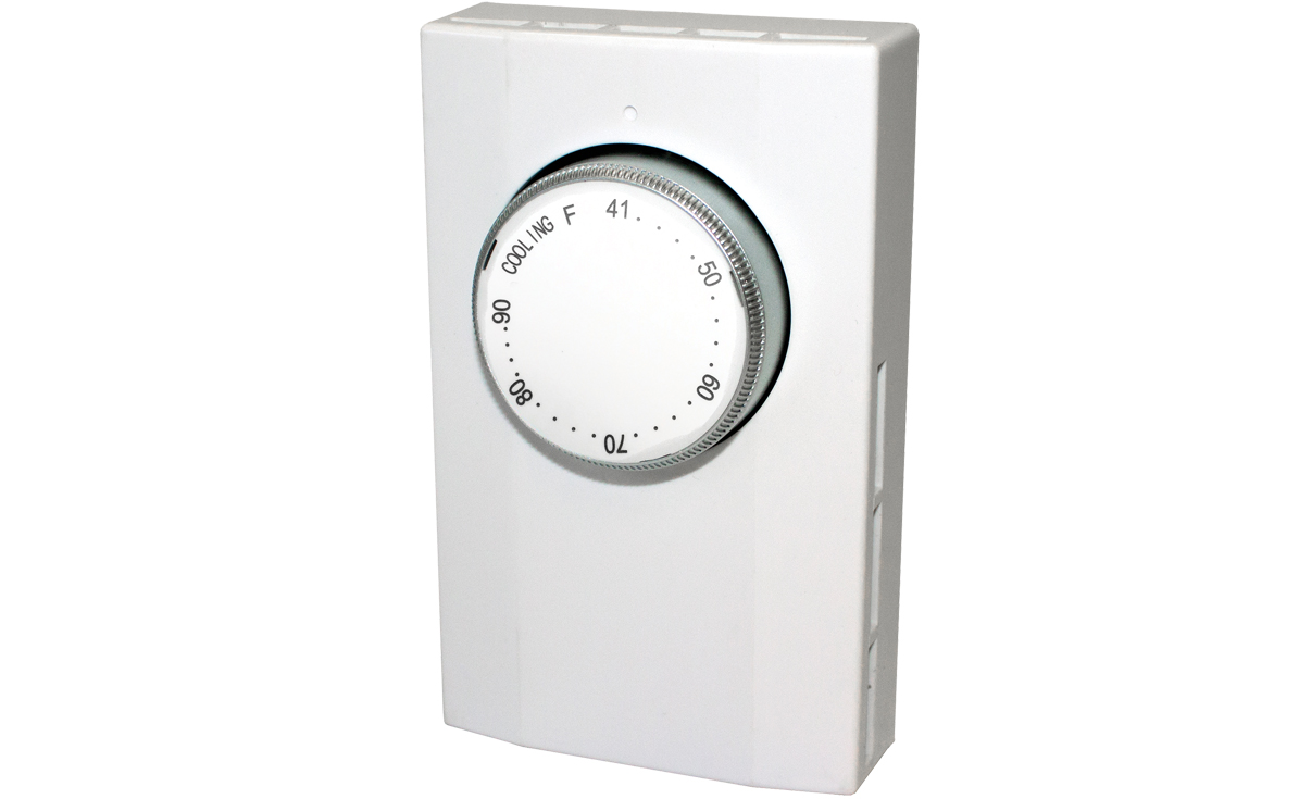 Product image for King K101-C Single Pole Mechanical Line Voltage Thermostat, Rotary - White (Cooling only)